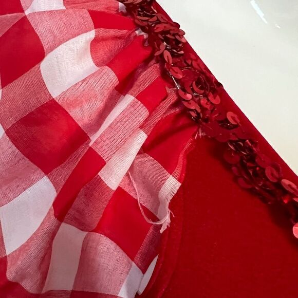 Vintage 90s Dolly Parton Picnic Southern Plaid Dance Figure Skating Costume - Picture 11 of 13